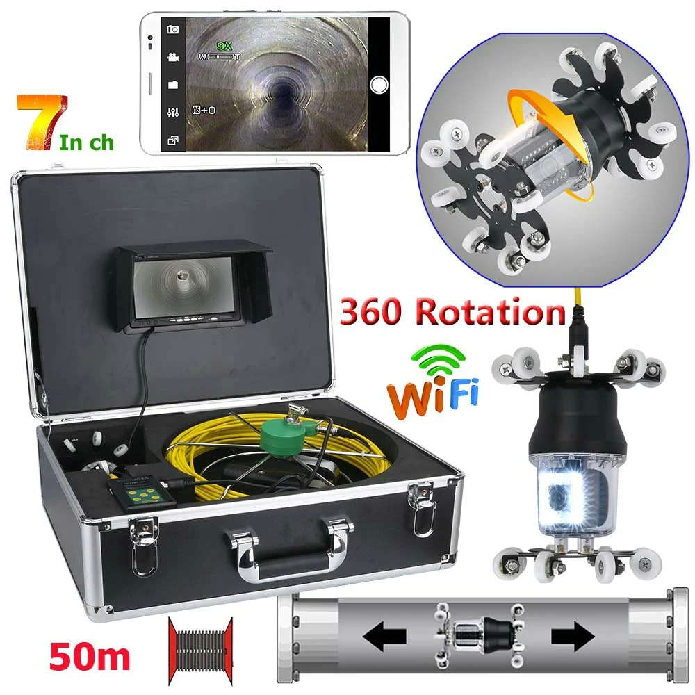 7 inch Wireless WIFI DVR Pipe Inspection Video Camera Drain Sewer Pipeline Industrial Endoscope 360 Degree Rotating Camera
7 inch Wireless WIFI DVR Pipe Inspection Video Camera Drain Sewer Pipeline Industrial Endoscope 360 Degree Rotating Camera