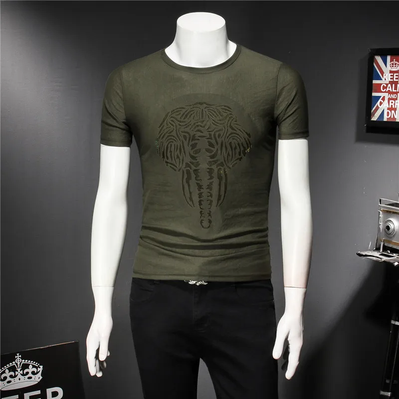 Personalized elephant pattern fashion simple short-sleeved t shirt Summer 2018 New quality cotton linen luxury t shirt men L-4XL
Personalized elephant pattern fashion simple short-sleeved t shirt Summer 2018 New quality cotton linen luxury t shirt men L-4XL
