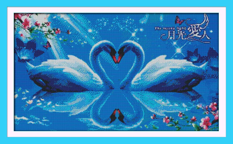 Moonlight lovers(swan) cross stitch kit 14ct 11ct pre stamped canvas cross stitching lover embroidery DIY handmade needlework
Moonlight lovers(swan) cross stitch kit 14ct 11ct pre stamped canvas cross stitching lover embroidery DIY handmade needlework