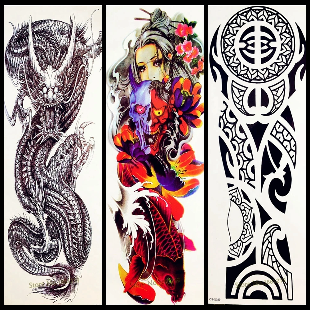 HOT Black Dragon Totem Temporary Tattoo large Big Flower Arm Sleeve Water Transfer Tattoo Women Men Shoulder Tatoo GQB-069
HOT Black Dragon Totem Temporary Tattoo large Big Flower Arm Sleeve Water Transfer Tattoo Women Men Shoulder Tatoo GQB-069