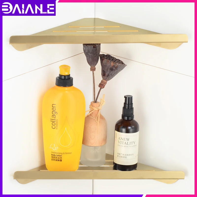 Bathroom Shelf Organizer Brushed Gold Stainless Steel Bathroom Shelves Wall Shelf Shower Storage Shampoo Rack WC Corner Basket
Bathroom Shelf Organizer Brushed Gold Stainless Steel Bathroom Shelves Wall Shelf Shower Storage Shampoo Rack WC Corner Basket