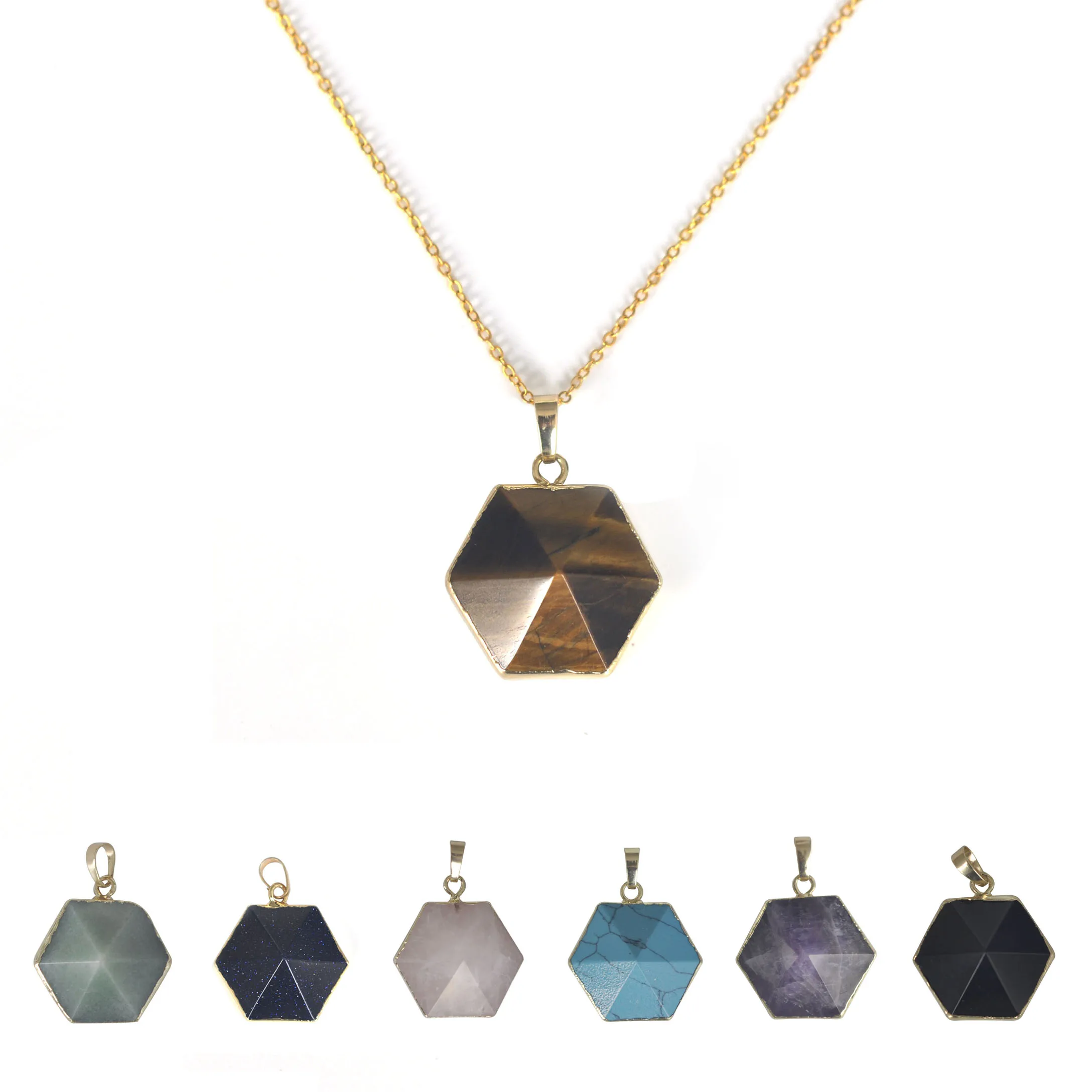JOYA 2019 Valentine's Day Gift Golden Hexagon Gemstone Lady Pendant Aristocratic Lady Natural Crystal Hexagon Cone Lady Pendant
JOYA 2019 Valentine's Day Gift Golden Hexagon Gemstone Lady Pendant Aristocratic Lady Natural Crystal Hexagon Cone Lady Pendant