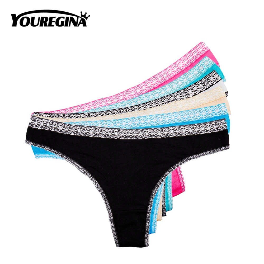 YOUREGINA Sexy Thong Women Underwear G-String Patchwork Solid Pure Lace Panties Cotton Ladies Intimates Lingerie 6pcs/lot M L XL
YOUREGINA Sexy Thong Women Underwear G-String Patchwork Solid Pure Lace Panties Cotton Ladies Intimates Lingerie 6pcs/lot M L XL