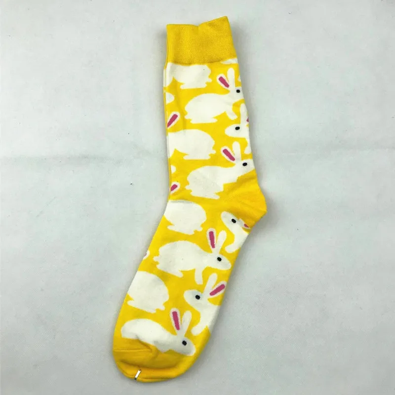 Мужские носки PEONFLY из чесаного хлопка цветные жаккардовые короткие забавные с