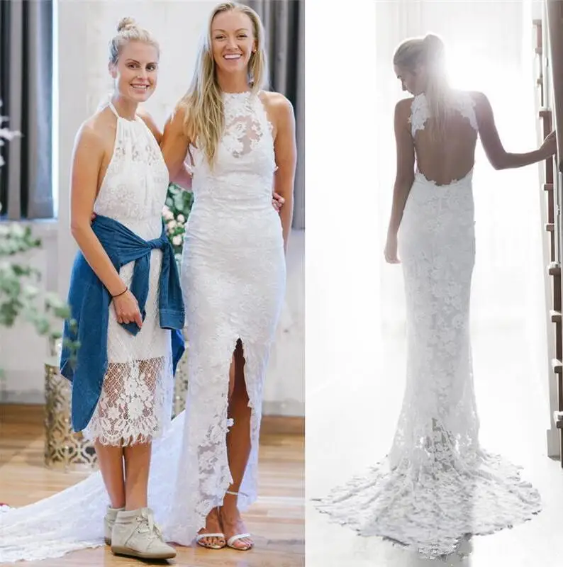 Elegant Beach Full Lace Wedding Dresses High Neck Backless Front Split 2021 Modern Bridal Gowns wedding gown vestido de noiva
Elegant Beach Full Lace Wedding Dresses High Neck Backless Front Split 2021 Modern Bridal Gowns wedding gown vestido de noiva