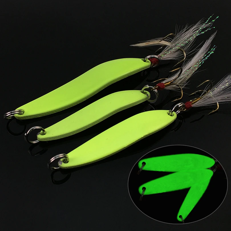 MNFT 4pcs/Lot Willow-shaped Metal Noctilucent Fishing Lure Hard Baits Luminous Sequins with Feather Treble Hook 5/7/10/13g
MNFT 4pcs/Lot Willow-shaped Metal Noctilucent Fishing Lure Hard Baits Luminous Sequins with Feather Treble Hook 5/7/10/13g