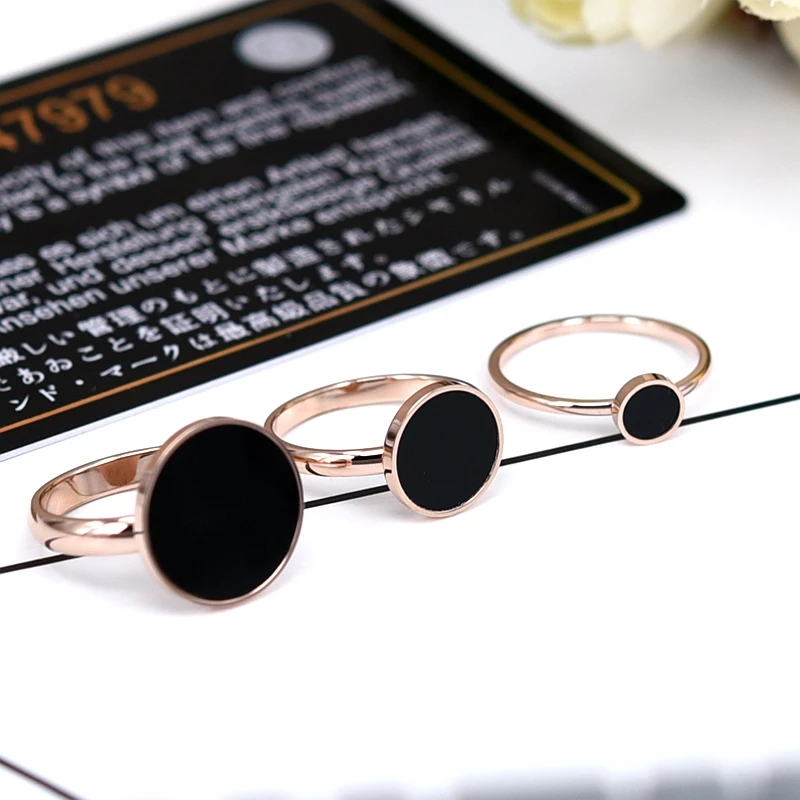 YUN RUO Fashion Classic Black Ring Titanium Steel Rose Gold Color Jewelry Wedding Ring Accessorie Woman Birthday Gift for Girl
YUN RUO Fashion Classic Black Ring Titanium Steel Rose Gold Color Jewelry Wedding Ring Accessorie Woman Birthday Gift for Girl