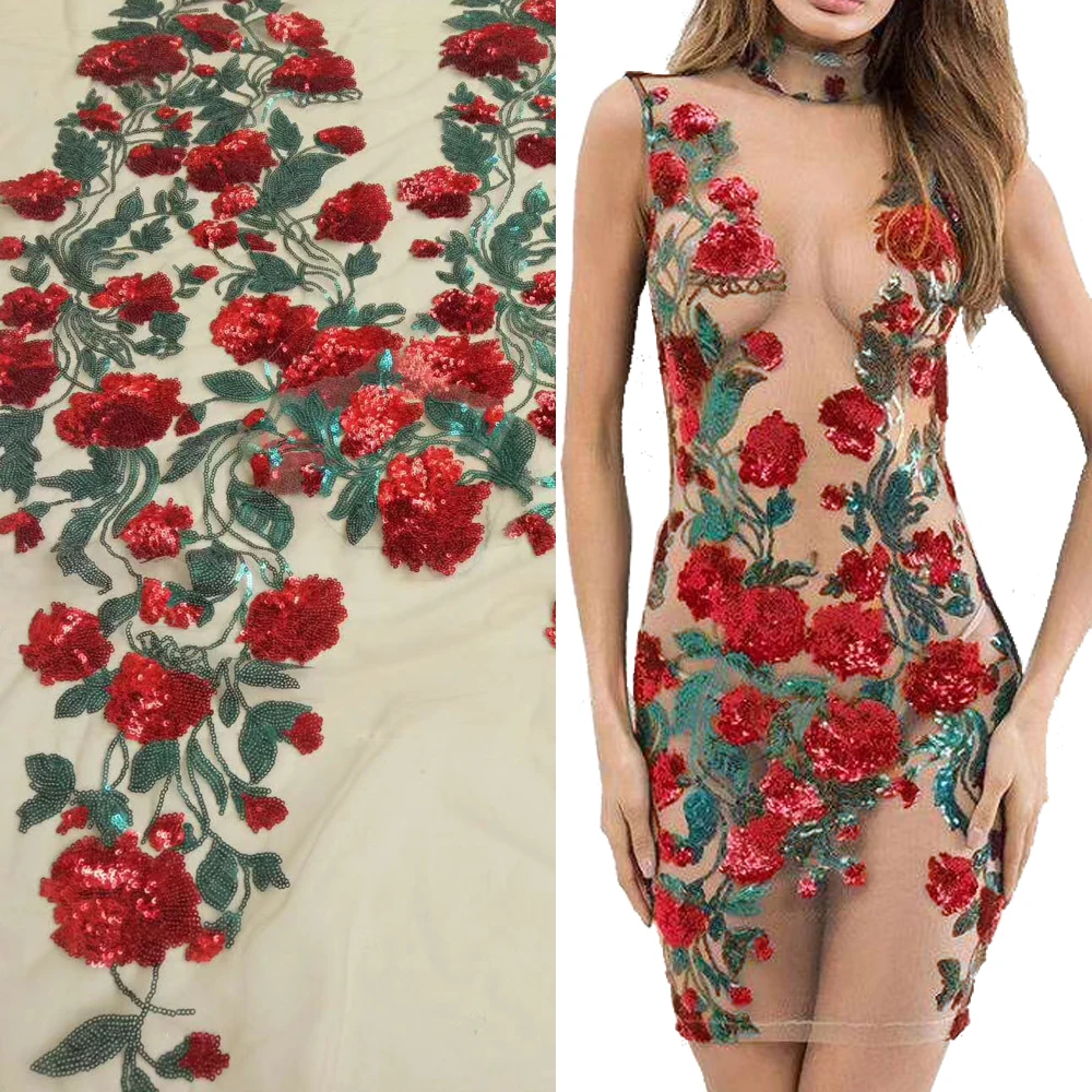 Milylace beautiful French lace fabric 5 yards sequined red rose tulle lace fabric high quality for party dresses LW231904-18
Milylace beautiful French lace fabric 5 yards sequined red rose tulle lace fabric high quality for party dresses LW231904-18