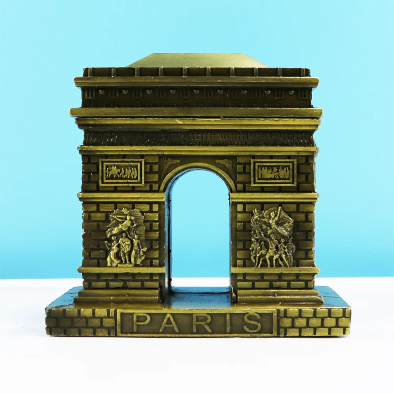 

Large metal ornaments France famous landmark Triumphal Arch model decoration birthday gift