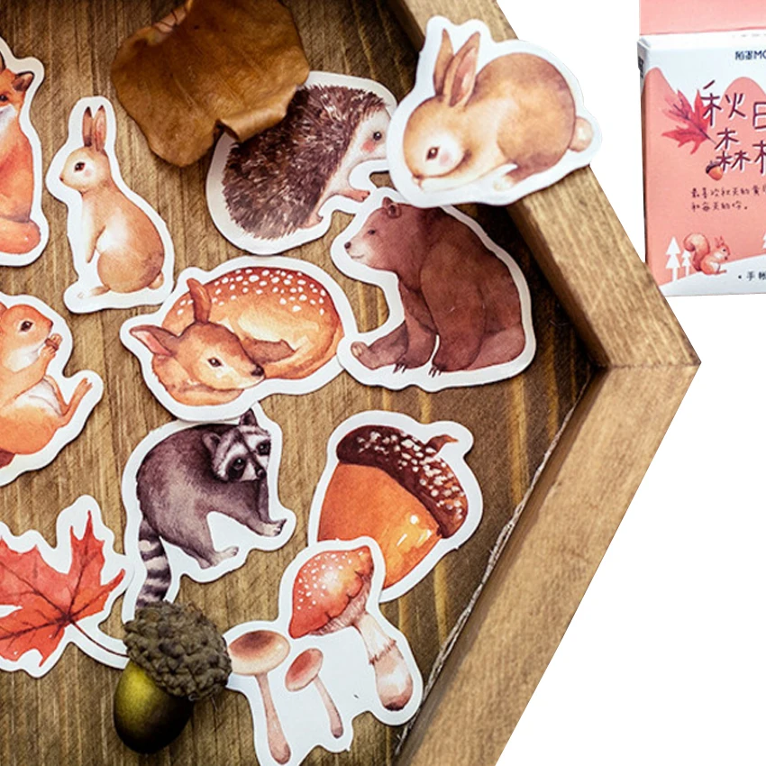 46pcs/box Cute Autumn forest animals Label Stickers Mini Boxed Stickers Diary Adhesive Scrapbooking Decorative DIY Stickers
46pcs/box Cute Autumn forest animals Label Stickers Mini Boxed Stickers Diary Adhesive Scrapbooking Decorative DIY Stickers