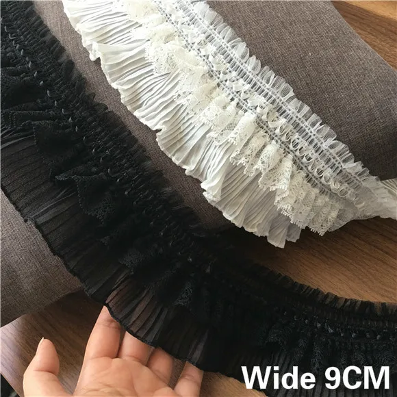 9CM Wide Exquisite 3D Pleated Chiffon Lace Cotton Embroidery Collar Neckline Lace Trim DIY Sewing Garment Dress Curtains Decor
9CM Wide Exquisite 3D Pleated Chiffon Lace Cotton Embroidery Collar Neckline Lace Trim DIY Sewing Garment Dress Curtains Decor
