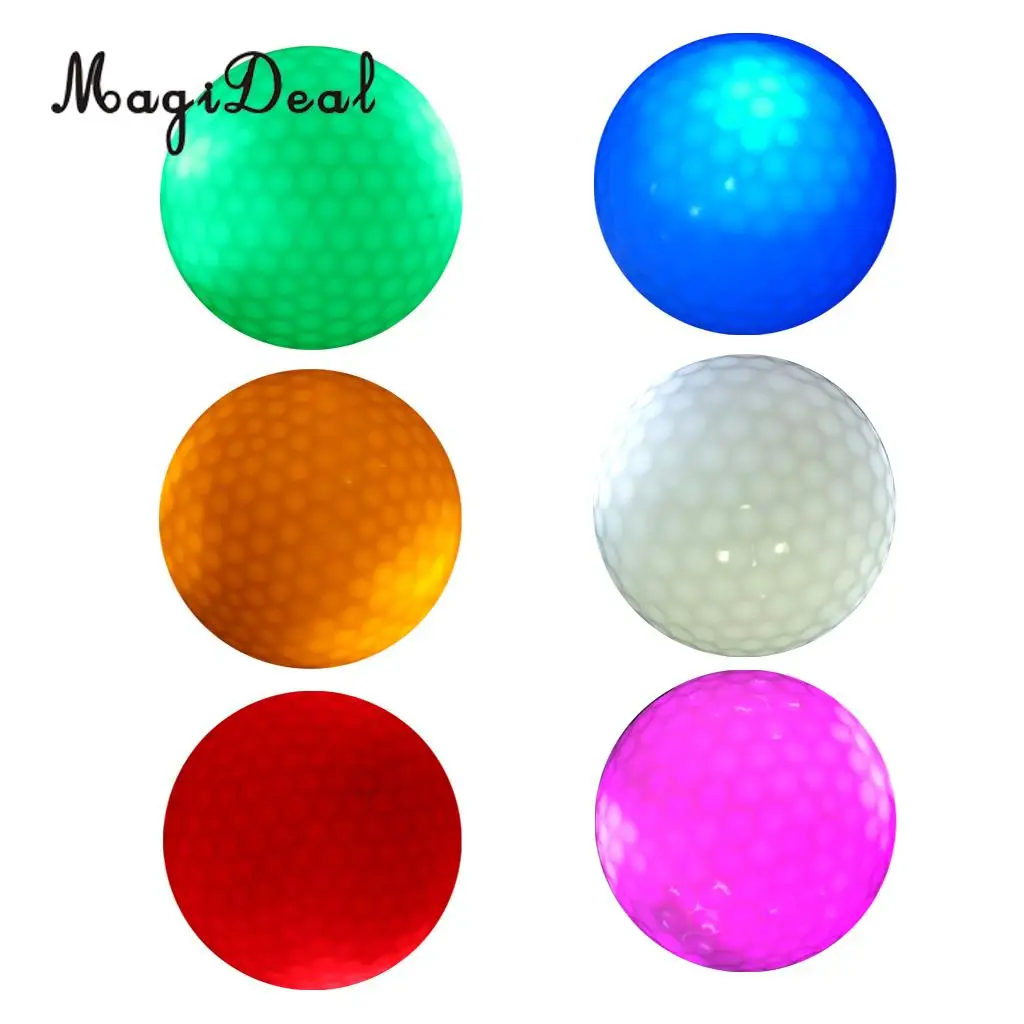 MagiDeal 6 Pieces Glow In Dark LED Light Up Golf Ball Official Size Tournament Ball ( 6 Colors)
MagiDeal 6 Pieces Glow In Dark LED Light Up Golf Ball Official Size Tournament Ball ( 6 Colors)
