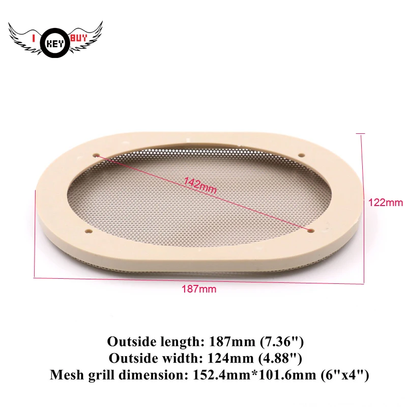 I KEY BUY 1 Pair 4"x 6" inch Plastic Metal Speaker Beige / Black Color Mesh Grill Subwoofer Cover Tweeter Guard Audio DIY parts
I KEY BUY 1 Pair 4"x 6" inch Plastic Metal Speaker Beige / Black Color Mesh Grill Subwoofer Cover Tweeter Guard Audio DIY parts