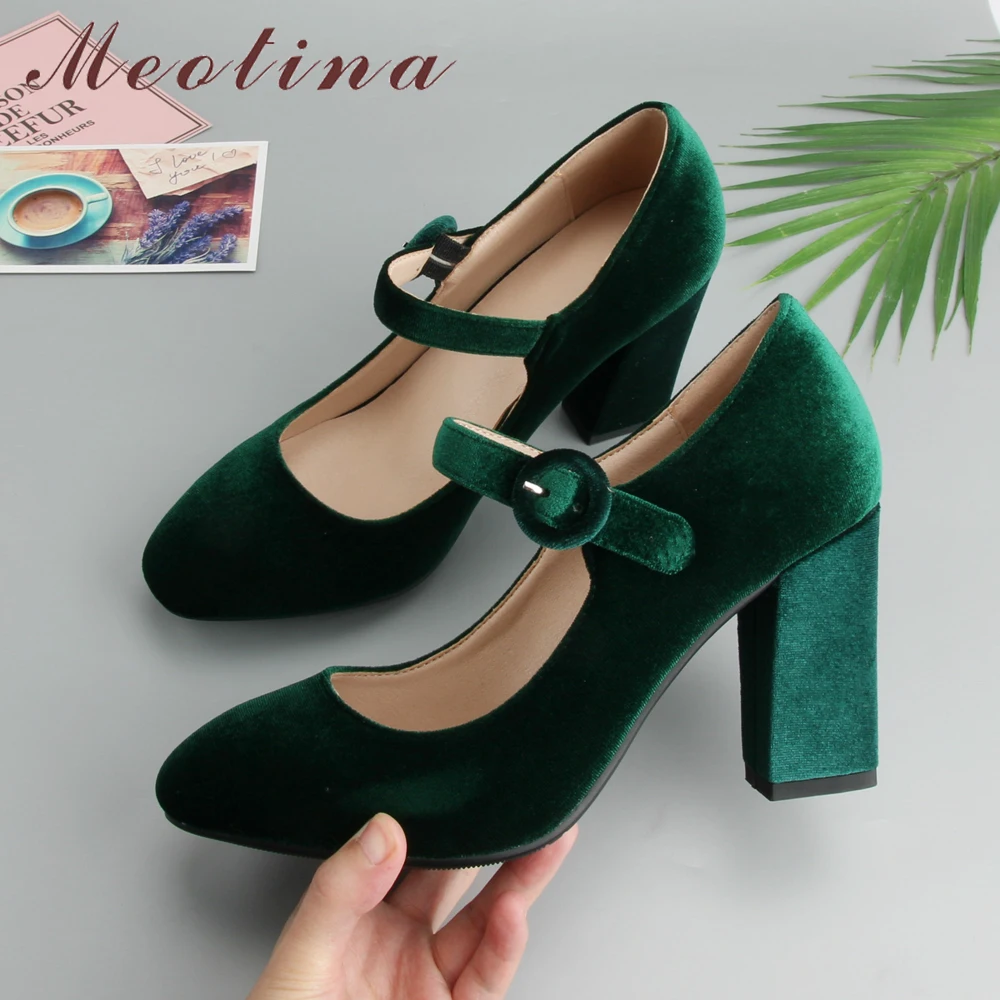 Meotina Velvet Shoes Women Pumps High Heels Ladies Mary Jane Shoes Buckle Black Thick Heels 2019 Fashion Footwear Big Size 34-43
Meotina Velvet Shoes Women Pumps High Heels Ladies Mary Jane Shoes Buckle Black Thick Heels 2019 Fashion Footwear Big Size 34-43