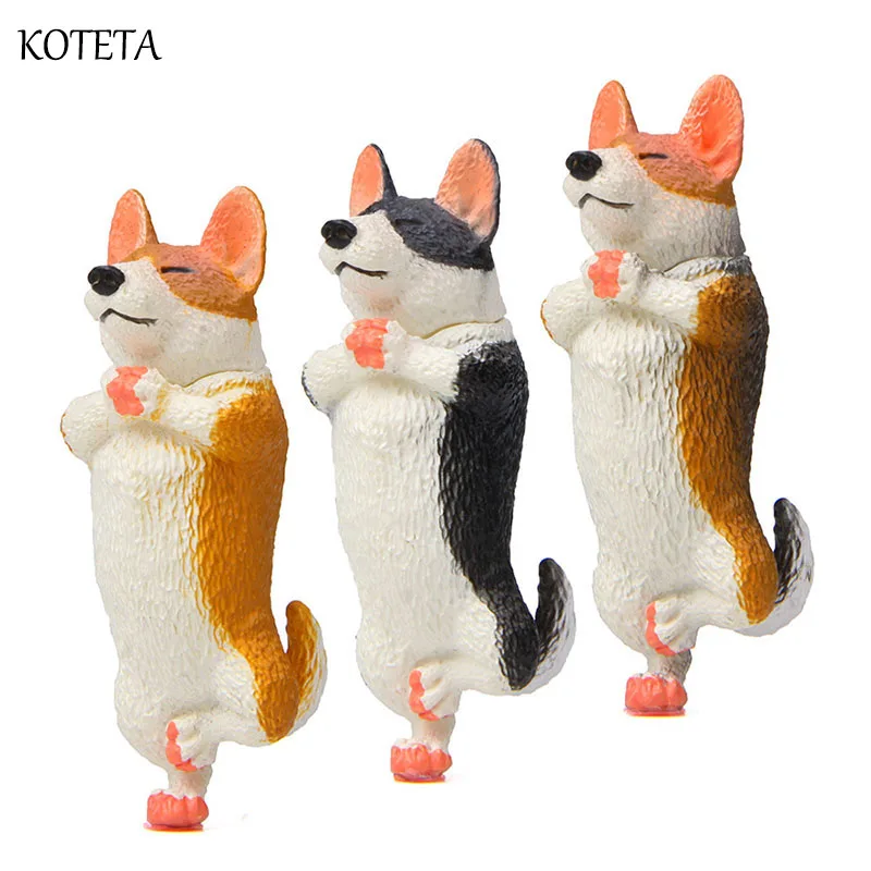 Koteta 1 шт. кавайная Имитация животных корги собака фигурки питомцев игрушки