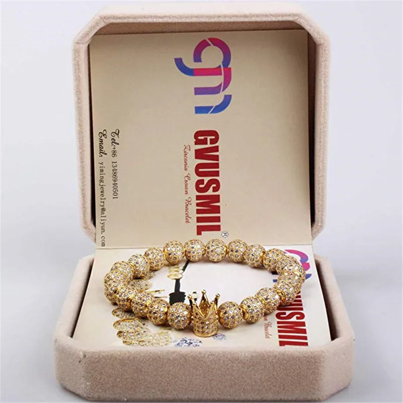 New Design women fashion CZ Imperial Crown Bracelet gold-color Macrame beads Bracelet Men Jewelry 2018
New Design women fashion CZ Imperial Crown Bracelet gold-color Macrame beads Bracelet Men Jewelry 2018