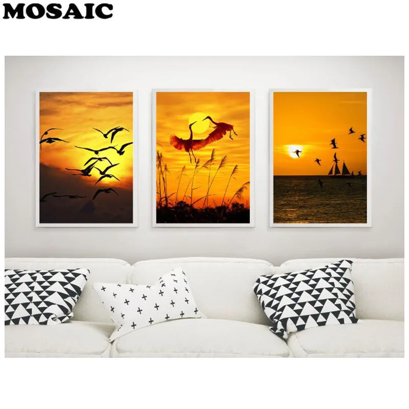 3pcs diamond embroidery Beautiful Retro Sunset Flying Bird and Sea diamond painting full square mosaic picture of rhinestone
3pcs diamond embroidery Beautiful Retro Sunset Flying Bird and Sea diamond painting full square mosaic picture of rhinestone