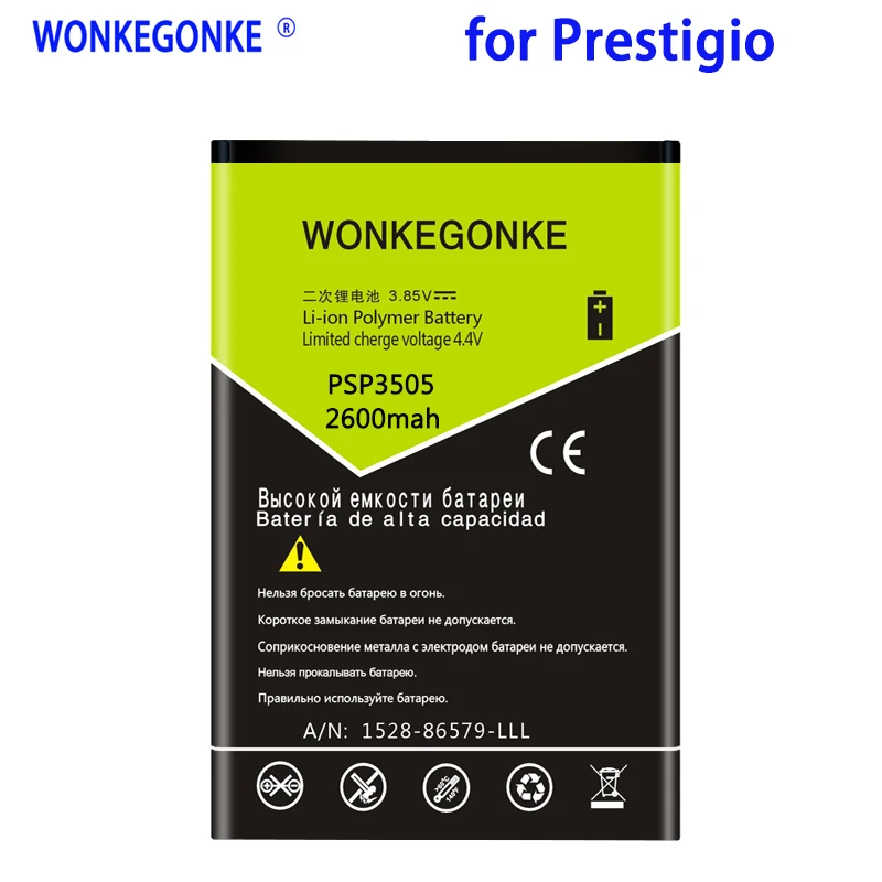 WONKEGONKE 2600 мАч для Prestigio Wize D3 PSP3505 DUO Высококачественная батарея с номером отслеживания
WONKEGONKE 2600 мАч для Prestigio Wize D3 PSP3505 DUO Высококачественная батарея с номером отслеживания