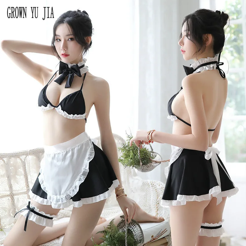 

Erotic Women Backless Maid cosplay Sexy uniform porno temptationmaid french maid uniforms skirt japanese lingerie sex play skirt