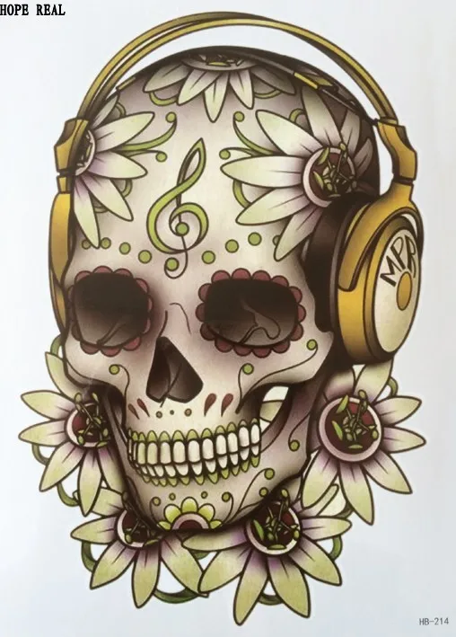 2pcs New Skull Music Headset large Temporary tattoo stickers men Arm wrist chest back leg Big 3d Temporary Tattoo stickers
2pcs New Skull Music Headset large Temporary tattoo stickers men Arm wrist chest back leg Big 3d Temporary Tattoo stickers