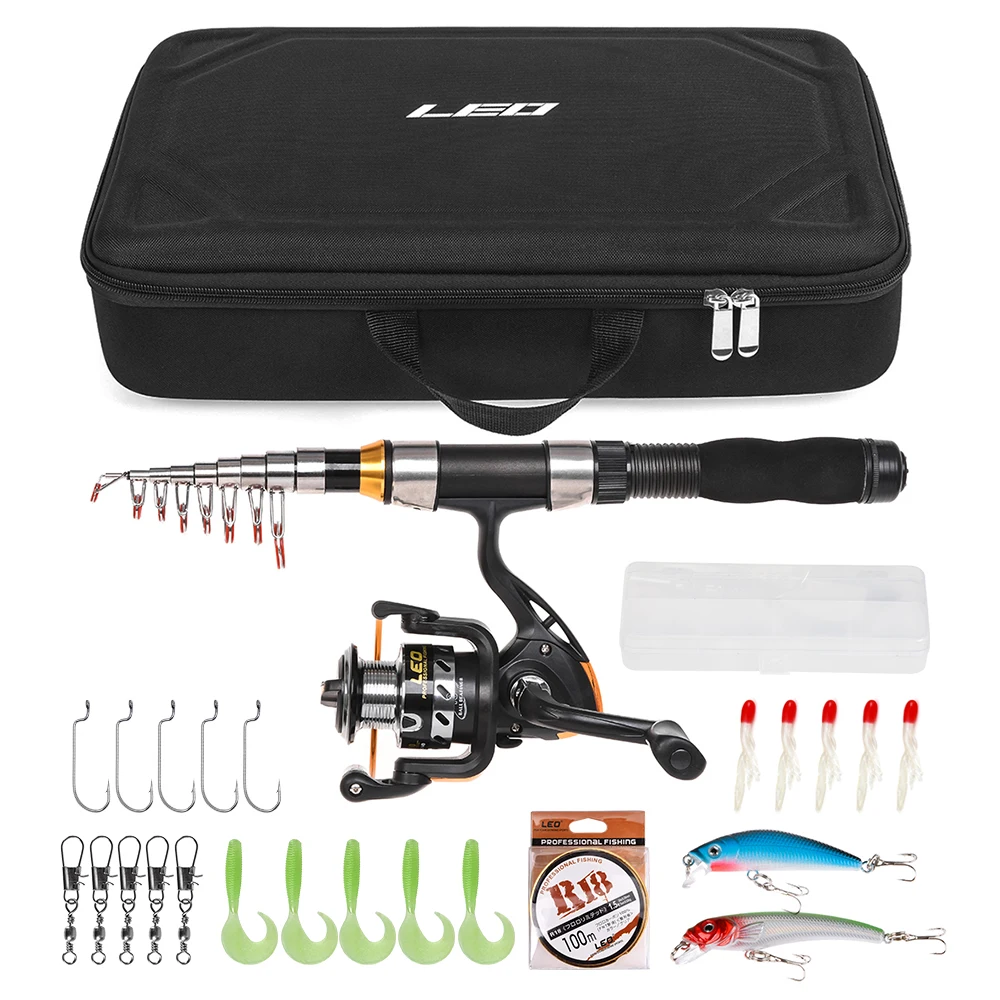 Telescopic Fishing Rod Pole Spinning Reel Set Fishing Line Lures Hooks Barrel Swivels Fishing Rod and Reel Combo With Carry Bag
Telescopic Fishing Rod Pole Spinning Reel Set Fishing Line Lures Hooks Barrel Swivels Fishing Rod and Reel Combo With Carry Bag