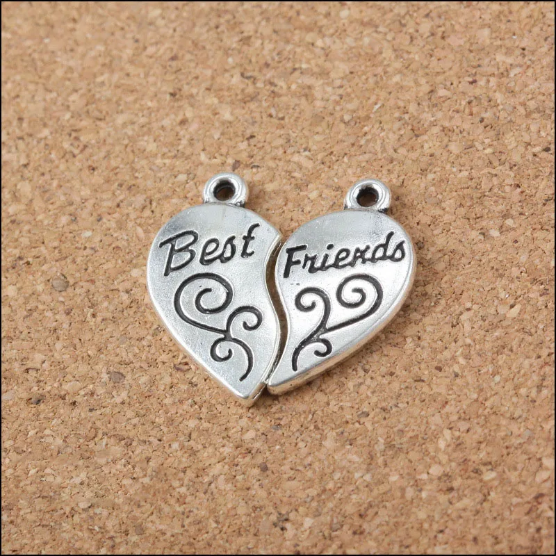 High Quality 5 Sets/Lot 24MM*24MM Antique Silver Color Heart Shaped Best Friend Charm Heart Charm Pendant For Jewelry Making
High Quality 5 Sets/Lot 24MM*24MM Antique Silver Color Heart Shaped Best Friend Charm Heart Charm Pendant For Jewelry Making