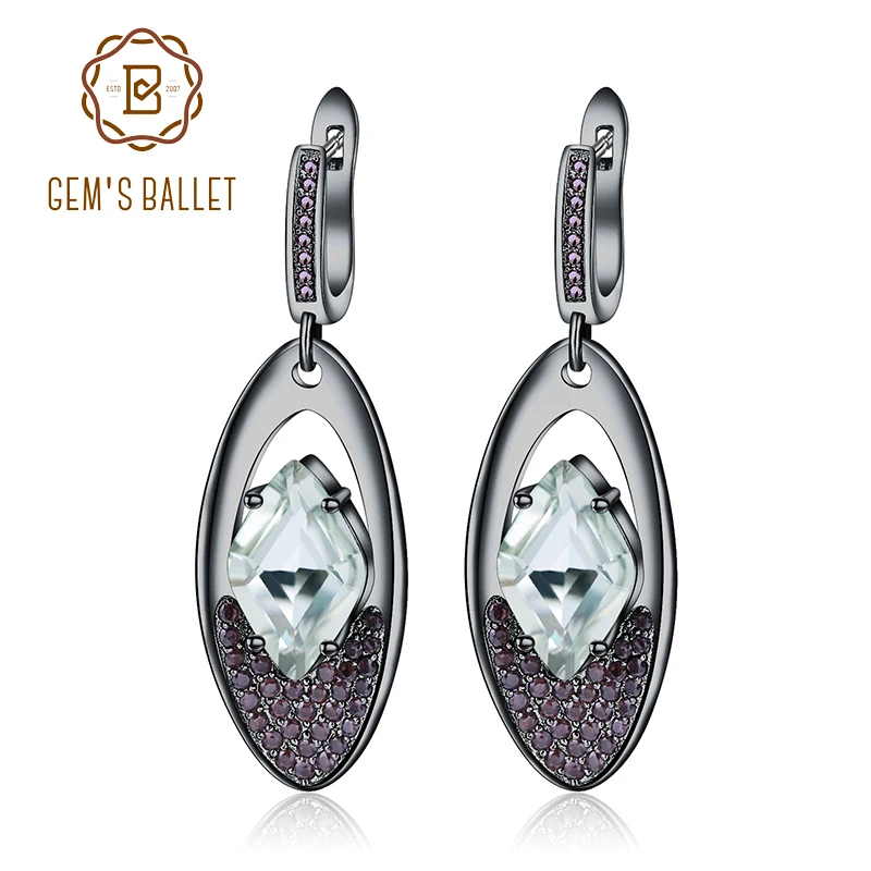 GEM'S BALLET Natural Green Amethyst Gemstones Earrings 925 Sterling Silver Vintage Drop Earrings for Women Party Fine Jewelry
GEM'S BALLET Natural Green Amethyst Gemstones Earrings 925 Sterling Silver Vintage Drop Earrings for Women Party Fine Jewelry