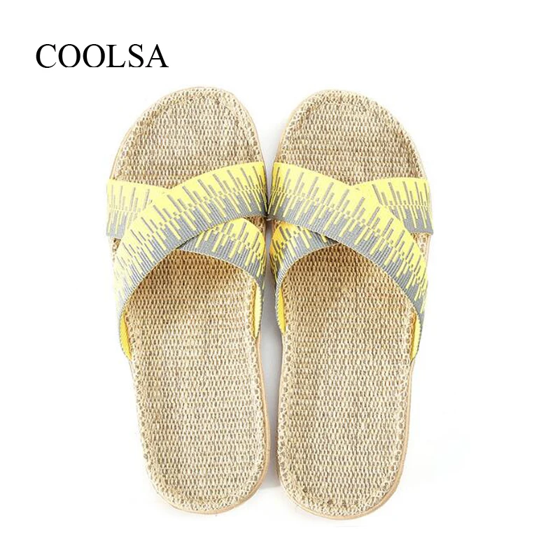 COOLSA Men's Cross-belt Flax Flat Slippers Men Absorbent good Beach Flip Flops Vacation Hotel Striped Ribbon Linen Slides Hot
COOLSA Men's Cross-belt Flax Flat Slippers Men Absorbent good Beach Flip Flops Vacation Hotel Striped Ribbon Linen Slides Hot