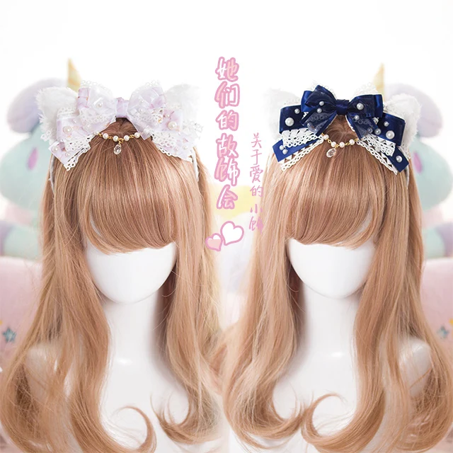 Manual bow hair cat ear bud silk crystal pearl headdress hairpin hair hoop LOLITA Japanese KC
Manual bow hair cat ear bud silk crystal pearl headdress hairpin hair hoop LOLITA Japanese KC