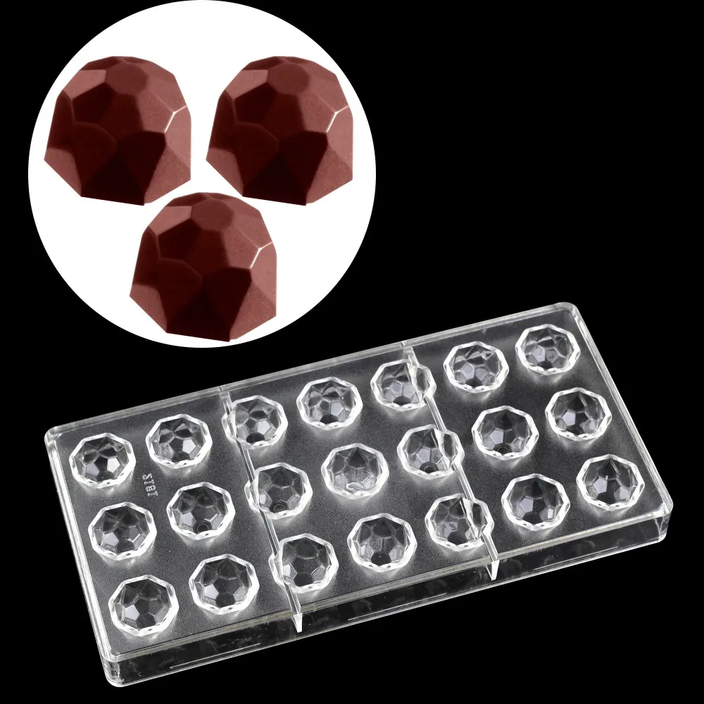 DIY 3D Diamond Shape Chocolate Mold Valentine's Day kitchen Polycarbonate Pastry Baking confectionery tools|Принадлежности для