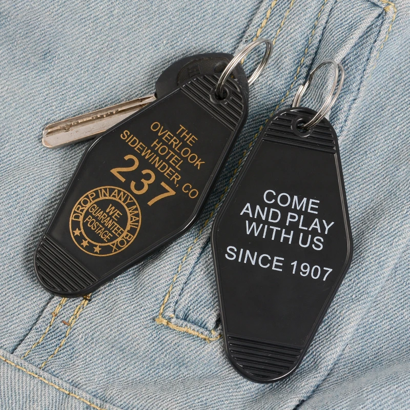 OVERLOOK HOTEL Room 237 Keychain Black Red " The Shining " Keyring Horror Film Key chains Accessories Jewelry Gift for friends
OVERLOOK HOTEL Room 237 Keychain Black Red " The Shining " Keyring Horror Film Key chains Accessories Jewelry Gift for friends