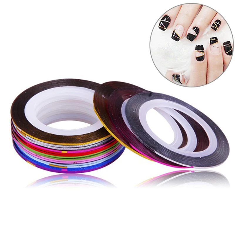

30Pcs 20m Rolls Nail Art Striping Tape Line Decoration Sticker DIY Decals Mixed Colors