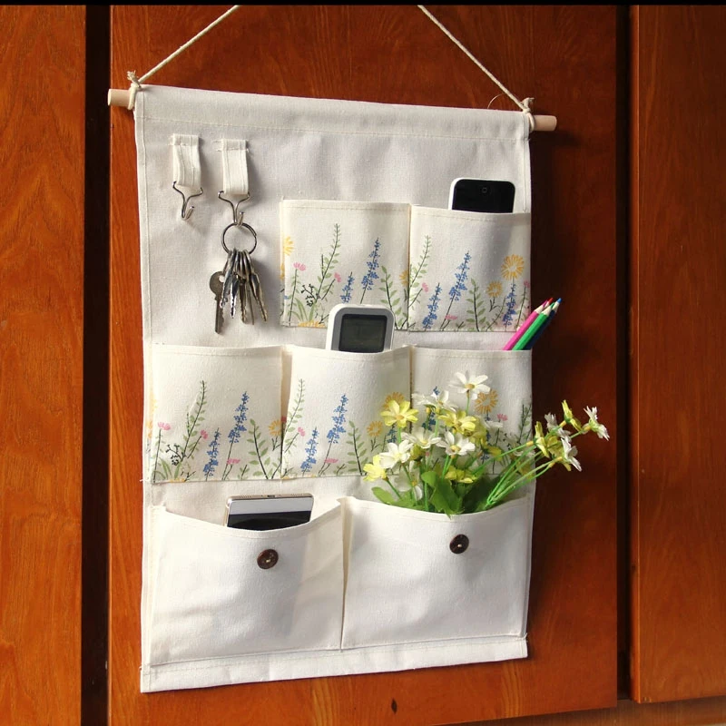 Настенные сумки для хранения органайзер льняной шкаф Детская подвесная сумка