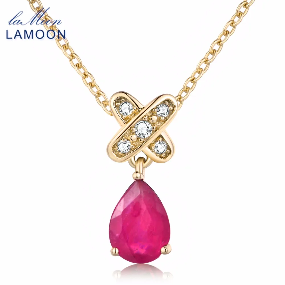 LAMOON Fine Ruby Jewelry 925 Sterling Silver Pendant Necklaces For Women Tears of Lovers Natural Water Drop Party Necklace NI034
LAMOON Fine Ruby Jewelry 925 Sterling Silver Pendant Necklaces For Women Tears of Lovers Natural Water Drop Party Necklace NI034
