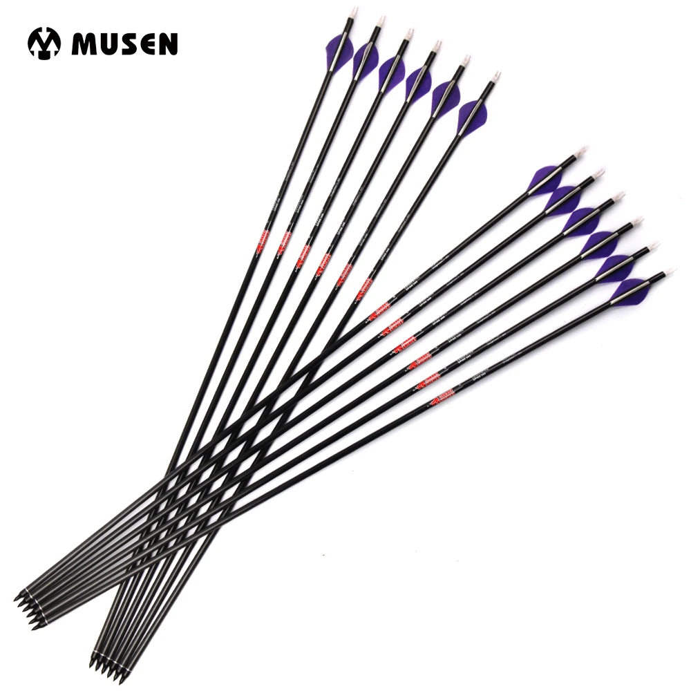 6/12/24pcs Spine 340 Pure Carbon Arrow 30.5 inches Length With 2" Plastic OD7.6mm For Compound Bow Archery Hunting Shooting
6/12/24pcs Spine 340 Pure Carbon Arrow 30.5 inches Length With 2" Plastic OD7.6mm For Compound Bow Archery Hunting Shooting