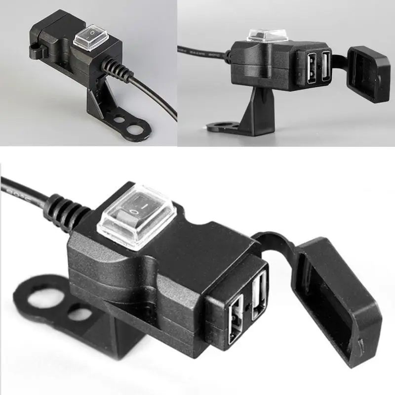 Dual USB Motorcycle Handlebar Charger with Waterproof Lid 2x Bracket 5V 3.1A For Moped Scooter ATV rear mirror parts
Dual USB Motorcycle Handlebar Charger with Waterproof Lid 2x Bracket 5V 3.1A For Moped Scooter ATV rear mirror parts