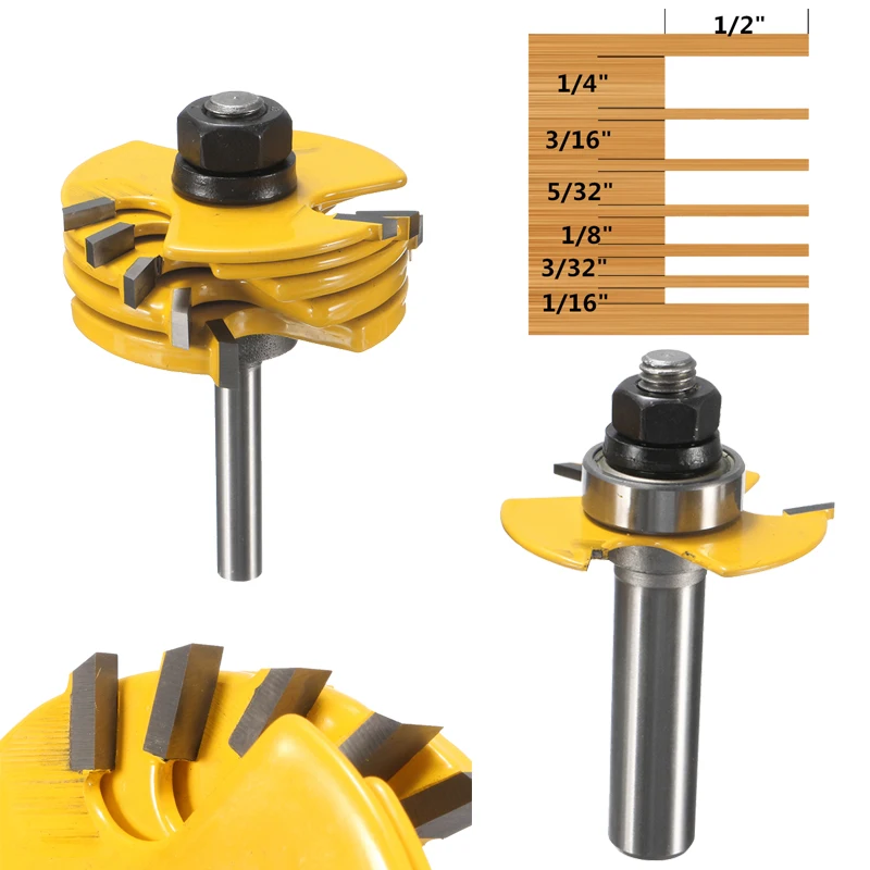 Best Price Durable in Use A Set Router Bit -1/2 1/4 Shank Adjustable Rabbet For Woodworking Tool Long Service Life
Best Price Durable in Use A Set Router Bit -1/2 1/4 Shank Adjustable Rabbet For Woodworking Tool Long Service Life