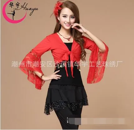 1pcs/lot free sshipping woman belly dancing top candy color lace long sleeve dance wear stage dancing top plus size
1pcs/lot free sshipping woman belly dancing top candy color lace long sleeve dance wear stage dancing top plus size