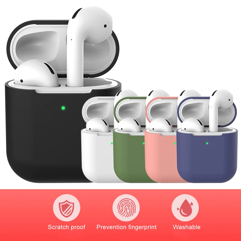 Чехол для Apple AirPods 2 силиконовый чехол наушников противоударный защитный Airpods True