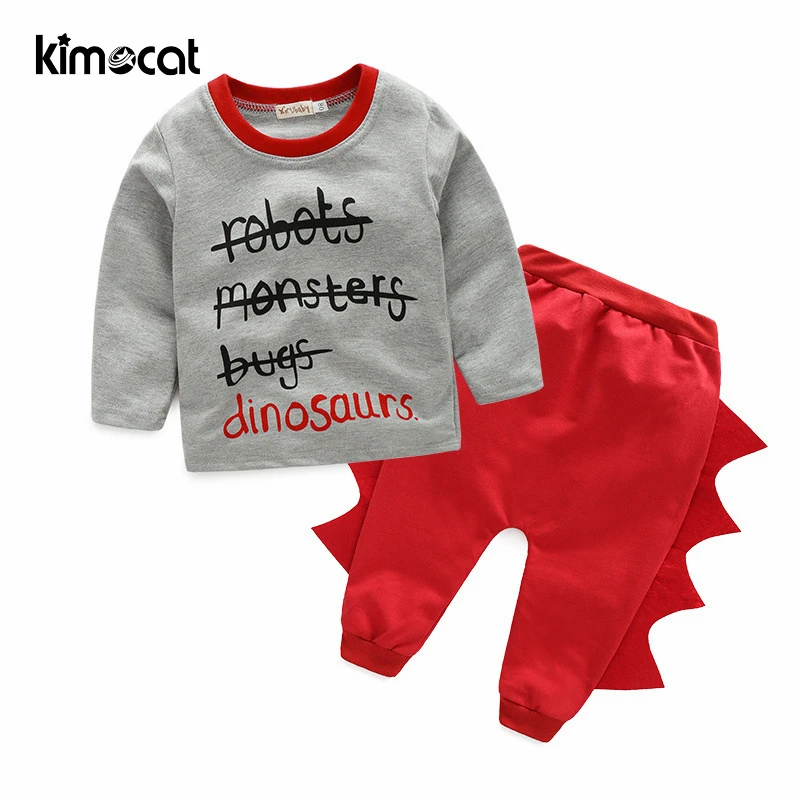 Kimocat осень-весна новые модные комплекты с длинным рукавом мультяшная хлопковая