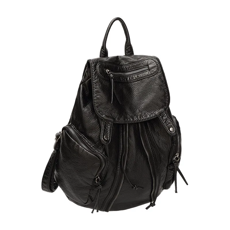 Модные черные Для женщин рюкзак для колледжа девочек школьные рюкзаки 2018 ретро