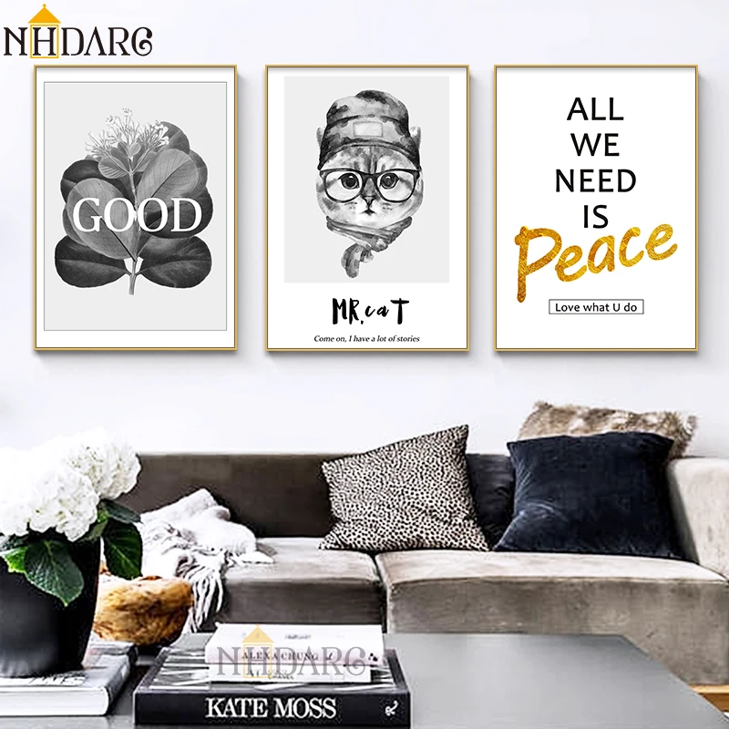 NHDARC Canvas Printings Spray Painting Cartoon Mr Cat Peace Quote Nordic Posters And Prints Wall Pictures Art for Home Decor
NHDARC Canvas Printings Spray Painting Cartoon Mr Cat Peace Quote Nordic Posters And Prints Wall Pictures Art for Home Decor