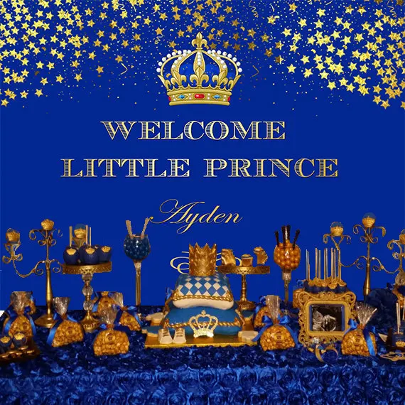 custom royal prince themed blue and gold crown star backdrops High quality Computer print party background
custom royal prince themed blue and gold crown star backdrops High quality Computer print party background