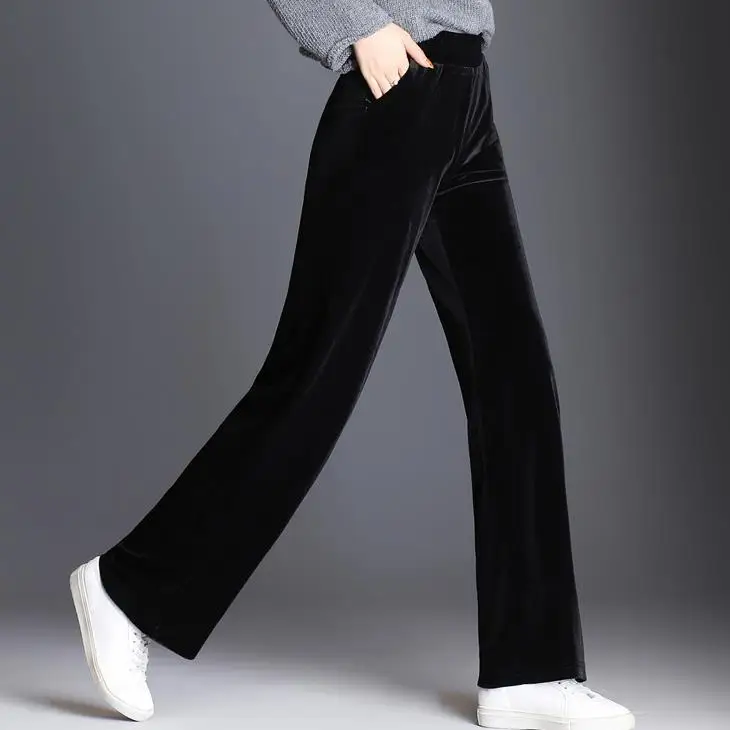 2020 autumn Women velvet long Pants casual Warm wide leg pants Elastic Waist plus size 5XL
2020 autumn Women velvet long Pants casual Warm wide leg pants Elastic Waist plus size 5XL