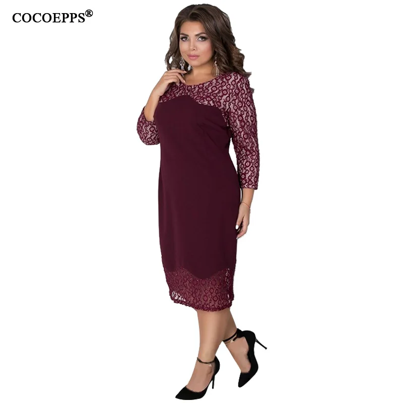 COCOEPPS New Women Dress Lace Large Size Spring Big Size Patchwork Plus Size Women Dress Sexy Bodycon Elegant Office Party Dress
COCOEPPS New Women Dress Lace Large Size Spring Big Size Patchwork Plus Size Women Dress Sexy Bodycon Elegant Office Party Dress