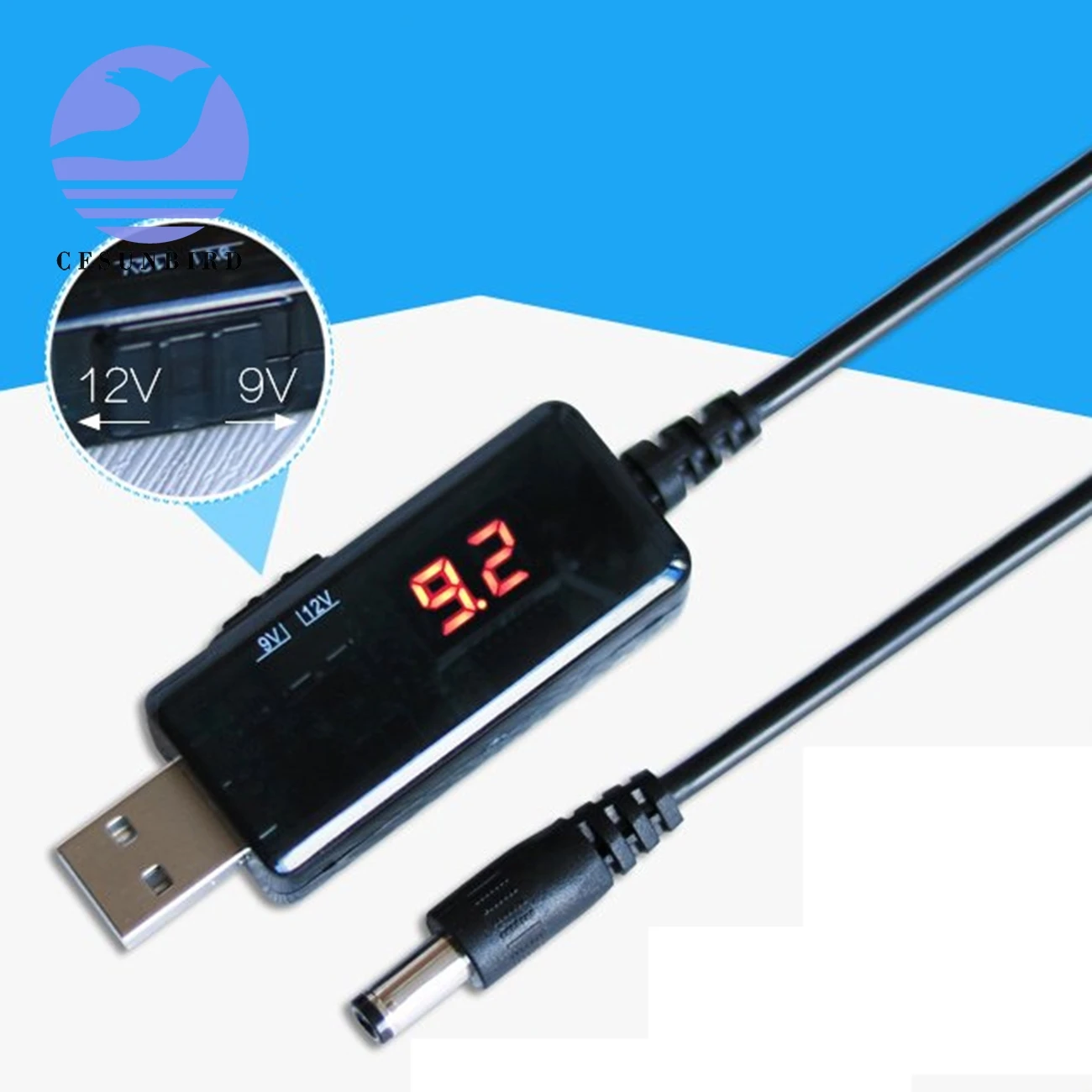 USB повышающий преобразователь постоянного тока от 5 В до 9 в 12 кабель + соединитель