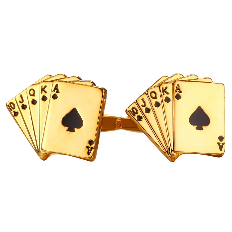 Poker Shape Unique Design Mens Cuff Link Gold/Silver With Enamel Cufflinks High Quality Men Jewelry Cufflinks For Mens C346
Poker Shape Unique Design Mens Cuff Link Gold/Silver With Enamel Cufflinks High Quality Men Jewelry Cufflinks For Mens C346