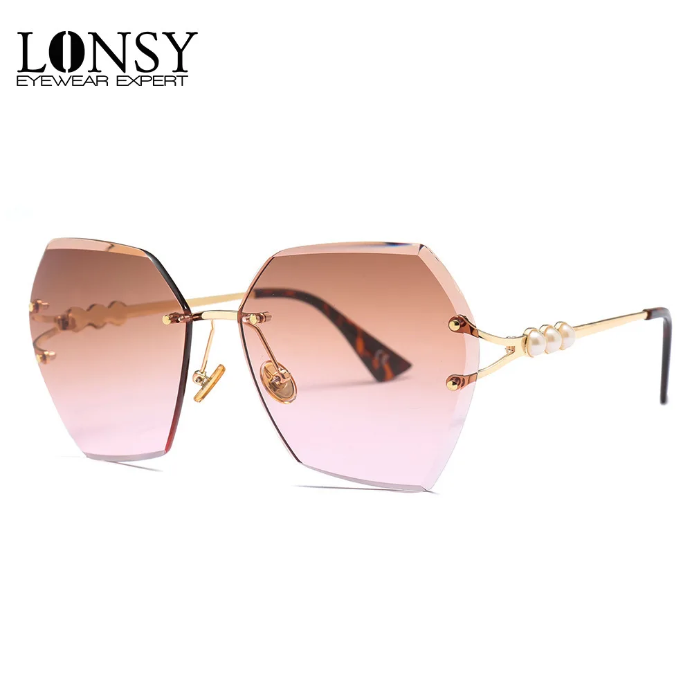 LONSY Luxury Brands Cat Eye Rimless Sunglasses Women 2019 Fashion Shades UV400 Vintage Metal Frame Sun Glasses For Female
LONSY Luxury Brands Cat Eye Rimless Sunglasses Women 2019 Fashion Shades UV400 Vintage Metal Frame Sun Glasses For Female