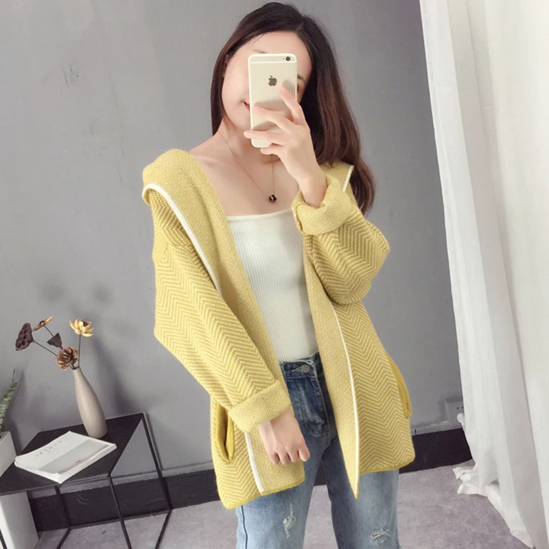 2018 Autumn Winter Cardigans Sweaters Fashion Female Hooded Knitted Sweet Sweater Tops Women Sweet Loose Sweater FP1417
2018 Autumn Winter Cardigans Sweaters Fashion Female Hooded Knitted Sweet Sweater Tops Women Sweet Loose Sweater FP1417