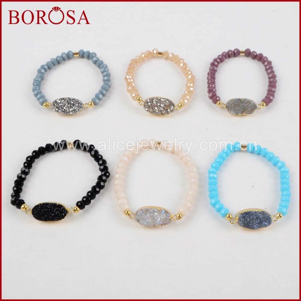 Овальный браслет borosa Druzy, золотой цвет, натуральный кристаллический титановый браслет с радужными гранеными бусинами Drusy G1282
Овальный браслет borosa Druzy, золотой цвет, натуральный кристаллический титановый браслет с радужными гранеными бусинами Drusy G1282